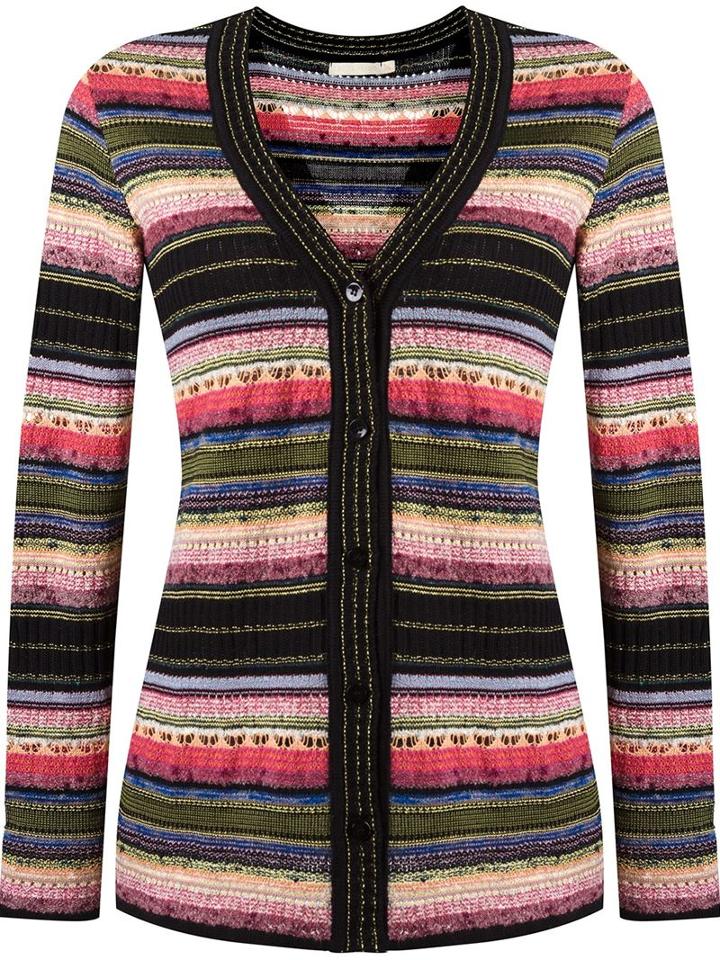 Cecilia Prado V-neck Knitted Cardigan, Women's, Size: Xpp, Black, Acrylic/polyamide/viscose