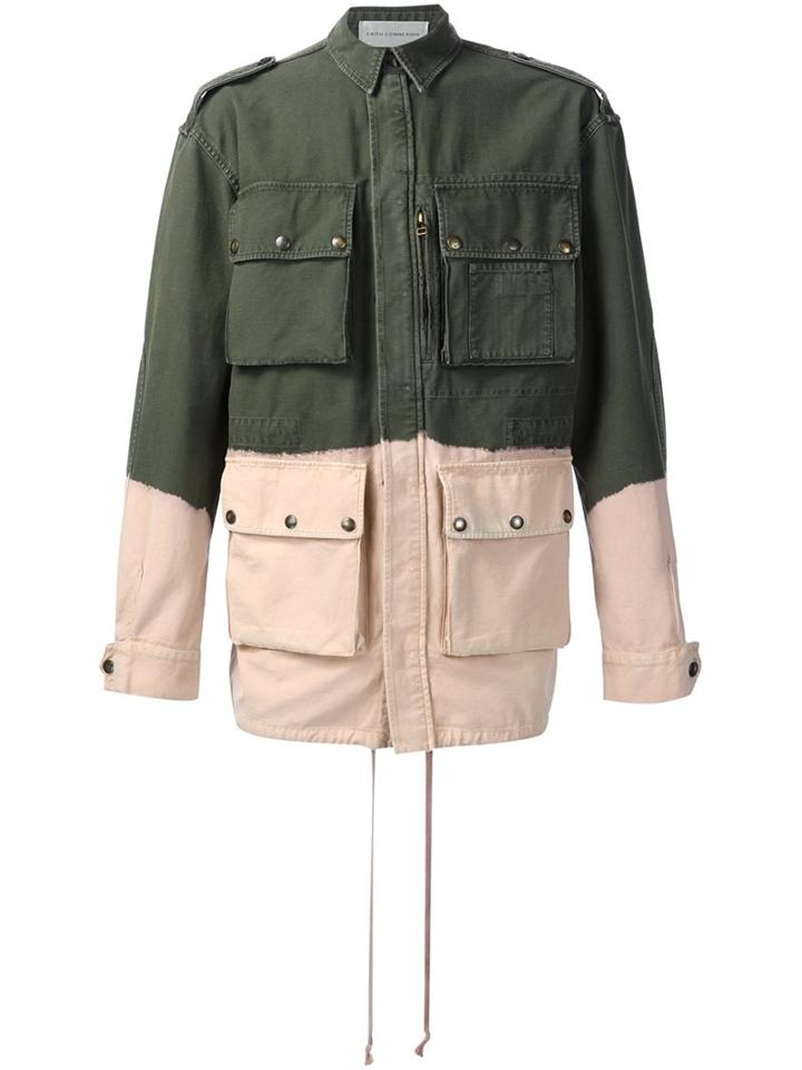 Faith Connexion Contrast Military Jacket, Men's, Size: Medium, Green, Cotton