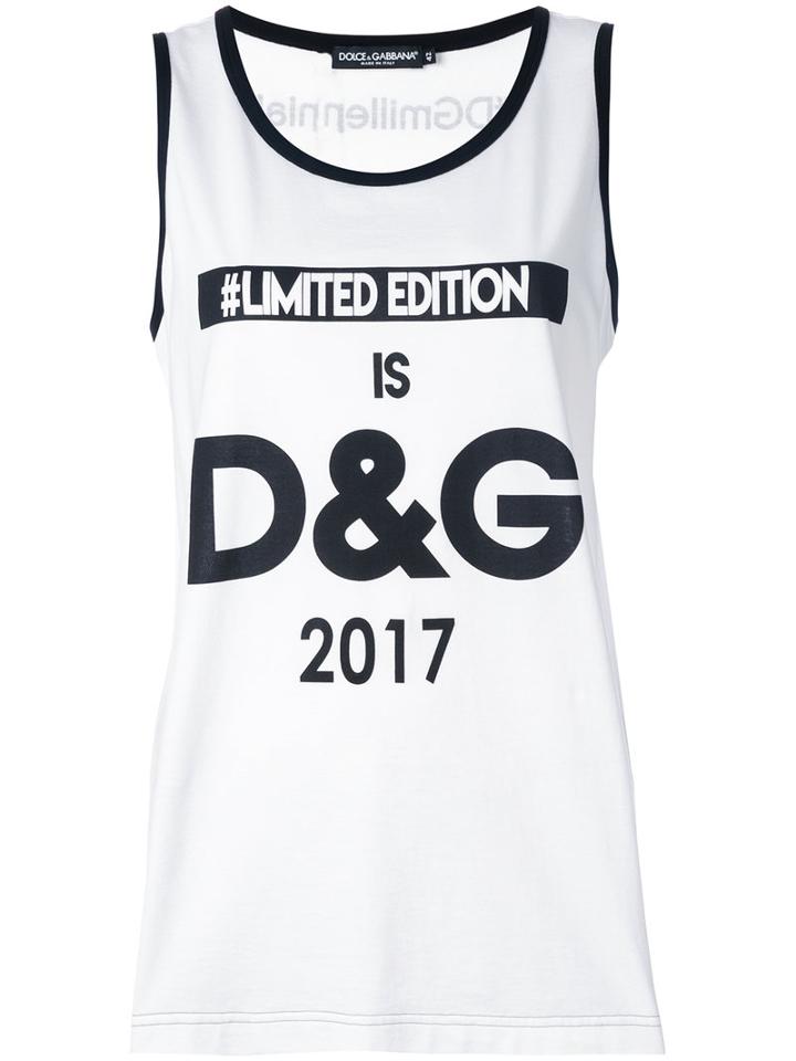 Dolce & Gabbana - Logo Tank Top - Women - Cotton - 42, White, Cotton