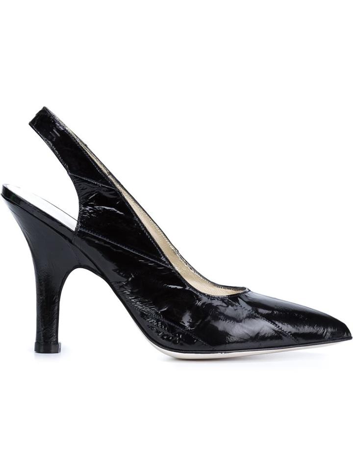 Amélie Pichard Slingback Pumps, Women's, Size: 37, Black, Leather