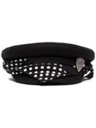 Rockins Black And White Polka Dot Scarf Wool Hat