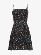 Hvn Nora Star Print Bias Cut Silk Mini Dress - Black