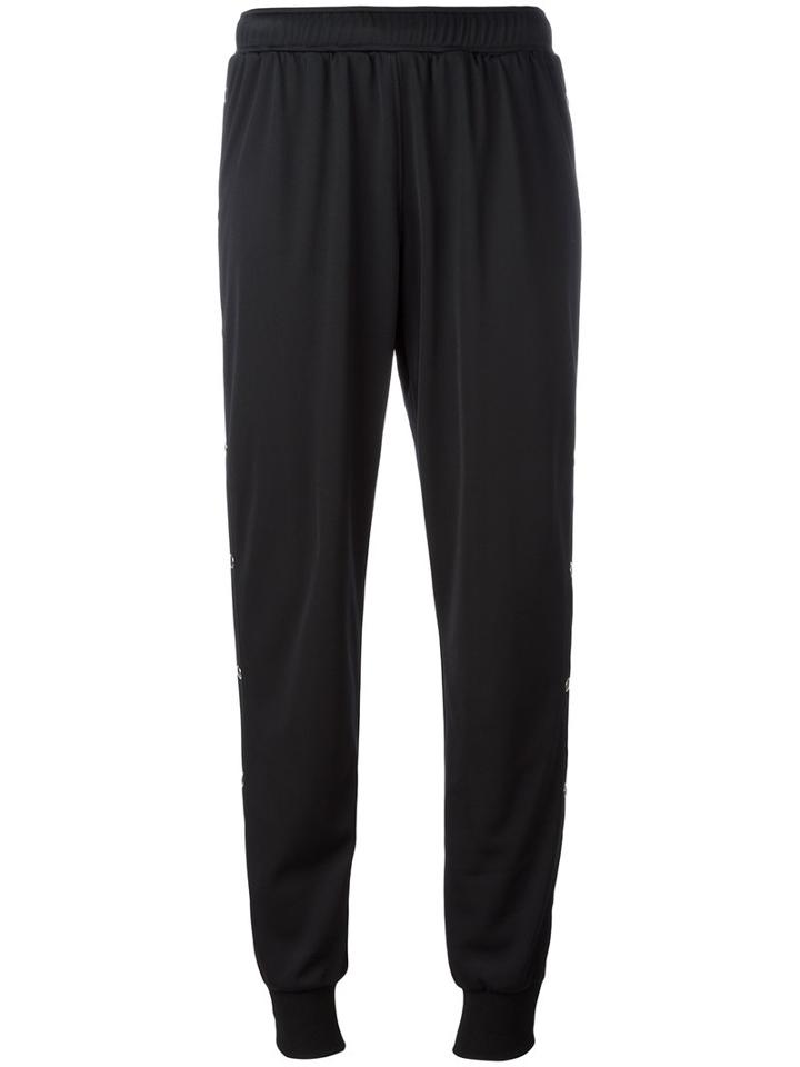 Marios Buttoned Lateral Cropped Trousers, Women's, Size: Large, Black, Nylon/polyester