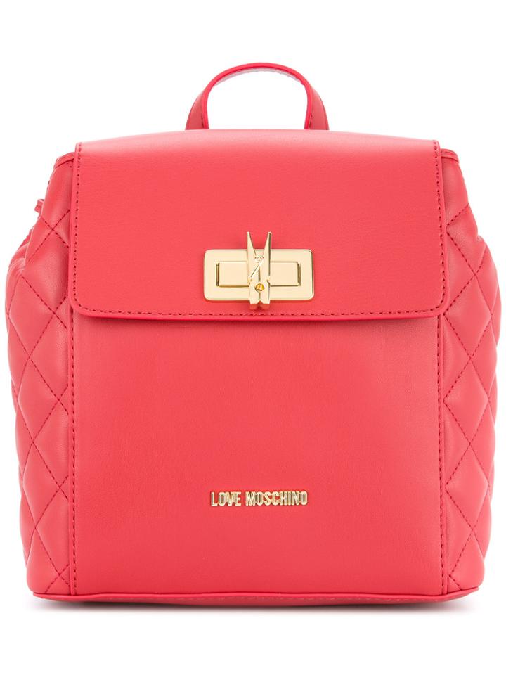 Love Moschino Small Twist Lock Backpack - Red