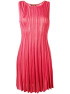 Roberto Cavalli Striped Skater Dress, Women's, Size: 44, Pink/purple, Cotton/viscose