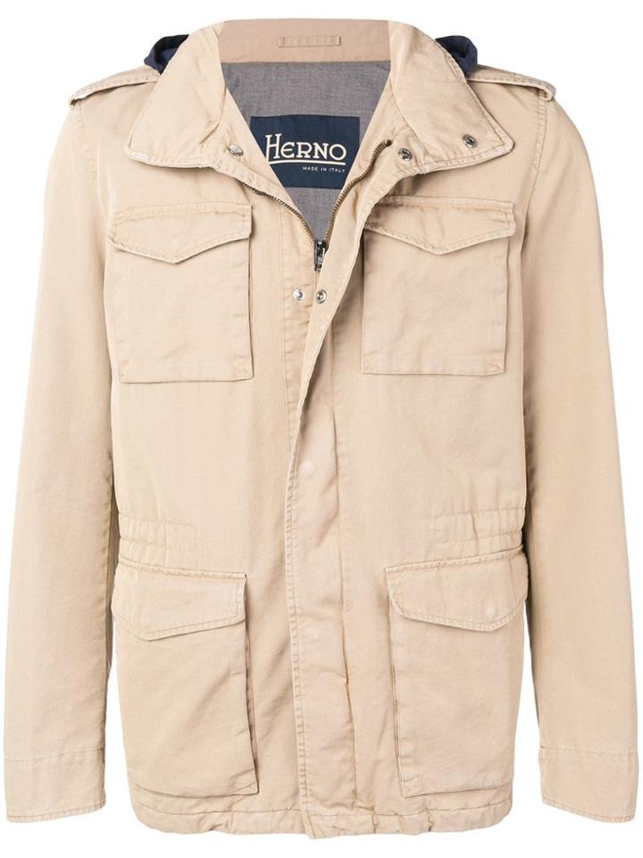 Herno Hooded Cargo Jacket - Neutrals