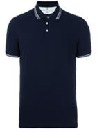Brunello Cucinelli Striped Collar Polo Shirt, Men's, Size: Large, Blue, Cotton