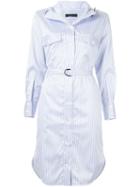 Eudon Choi Alberta Striped Shirt Dress - Blue