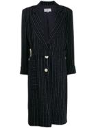 Valentino Pre-owned '1980s Striped Coat - Blue