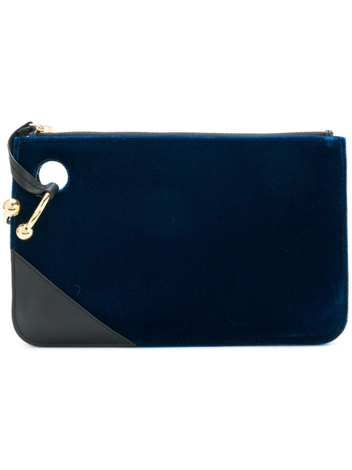 Jw Anderson Piercing Detail Clutch - Blue