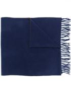 Brunello Cucinelli Two Tone Fringed Scarf - Blue