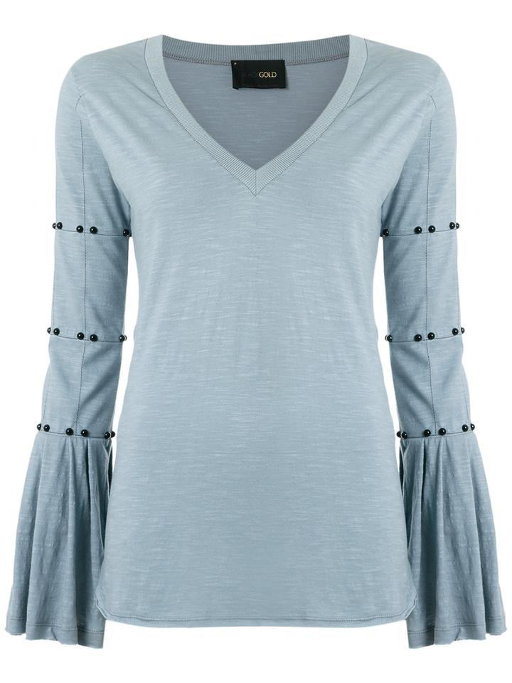Andrea Bogosian - Panelled Top - Women - Cotton - P, Blue, Cotton