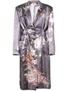 Natasha Zinko Printed Single Breasted Coat - Grey
