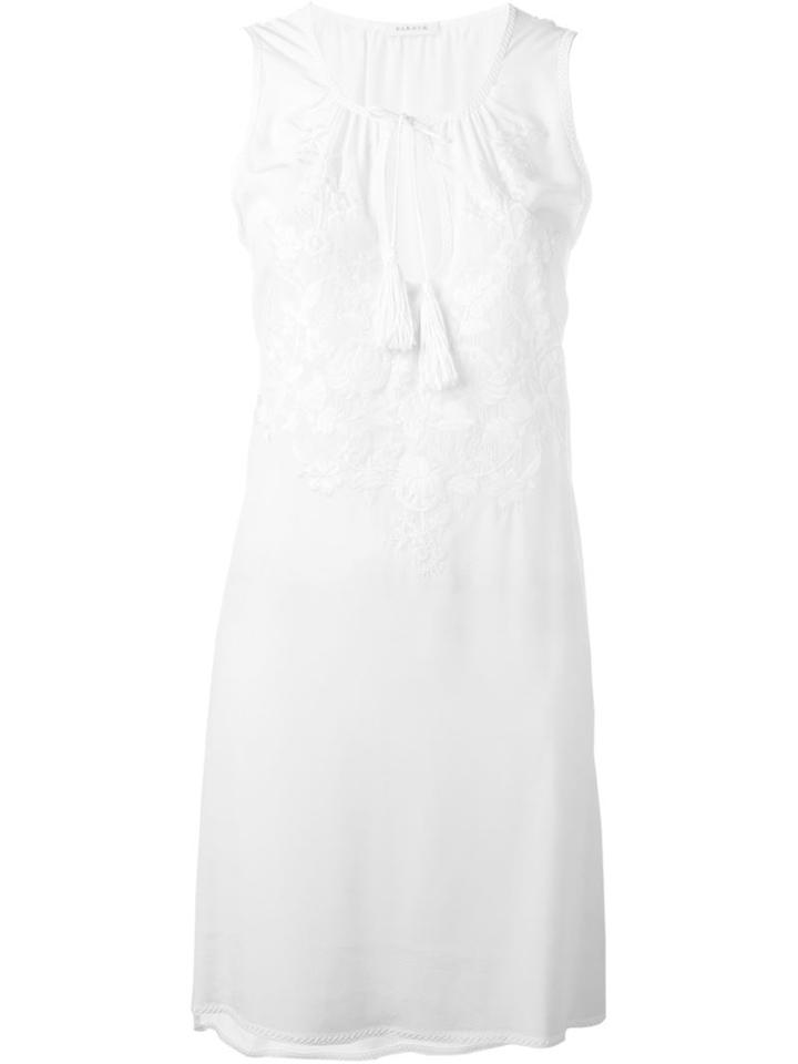 P.a.r.o.s.h. Floral Embroidery Dress, Women's, Size: Xs, White, Silk