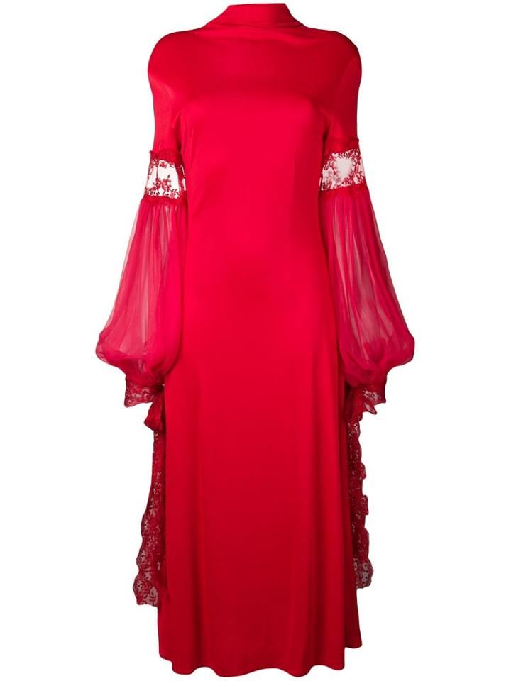 Christopher Kane Mesh Sleeve Jersey Dress - Red