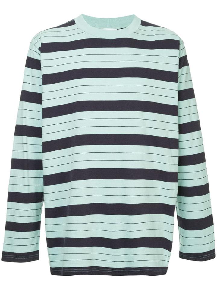 Unused Long-sleeve Striped T-shirt - Blue