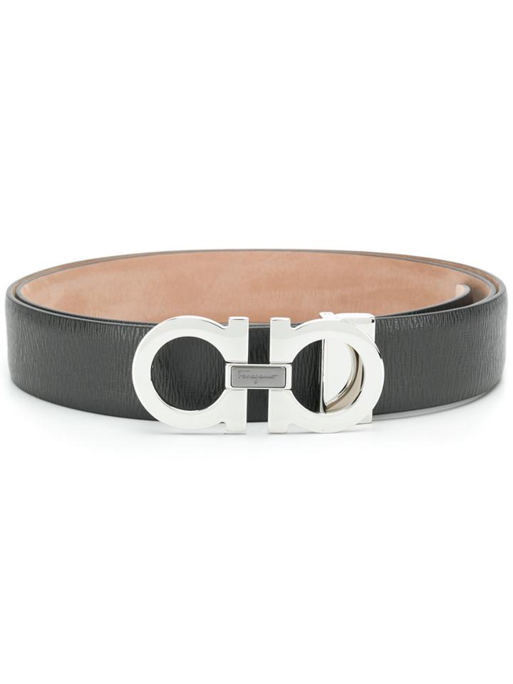 Salvatore Ferragamo Double Gancio Buckle Belt - Grey