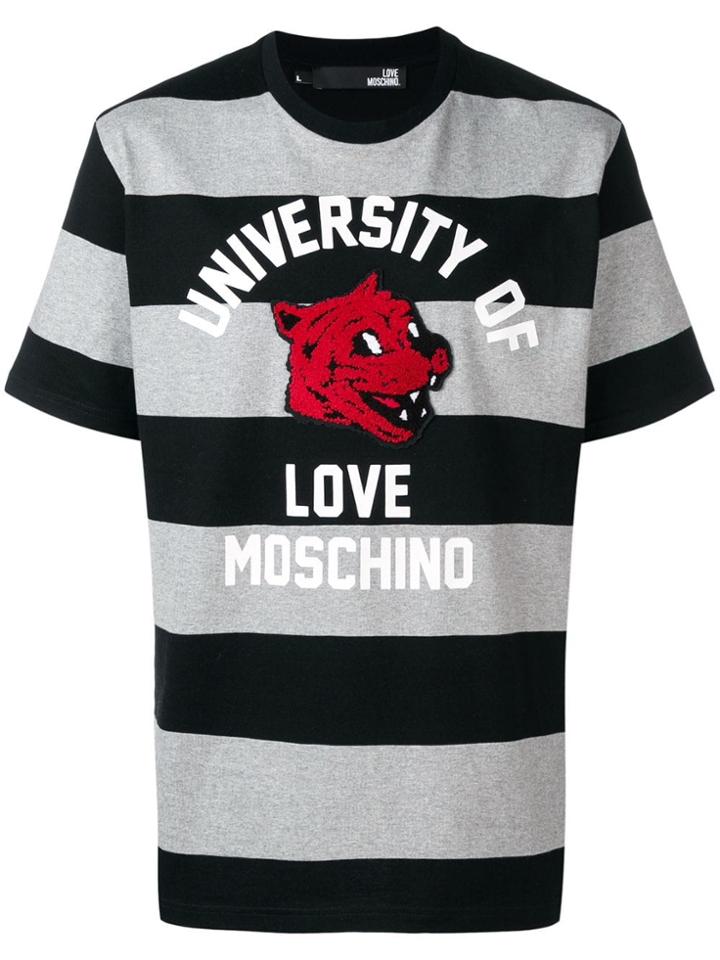 Love Moschino Striped T-shirt - Black