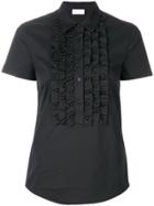 Red Valentino Bead Embellished Frill Trim Blouse - Black