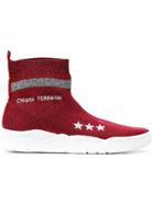 Chiara Ferragni Logo Sock Sneakers - Red