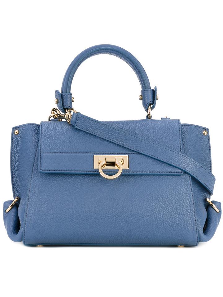 Salvatore Ferragamo - Sofia Tote - Women - Calf Leather - One Size, Blue, Calf Leather