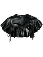 Philosophy Di Lorenzo Serafini Snakeskin Pattern Cropped Top - Black