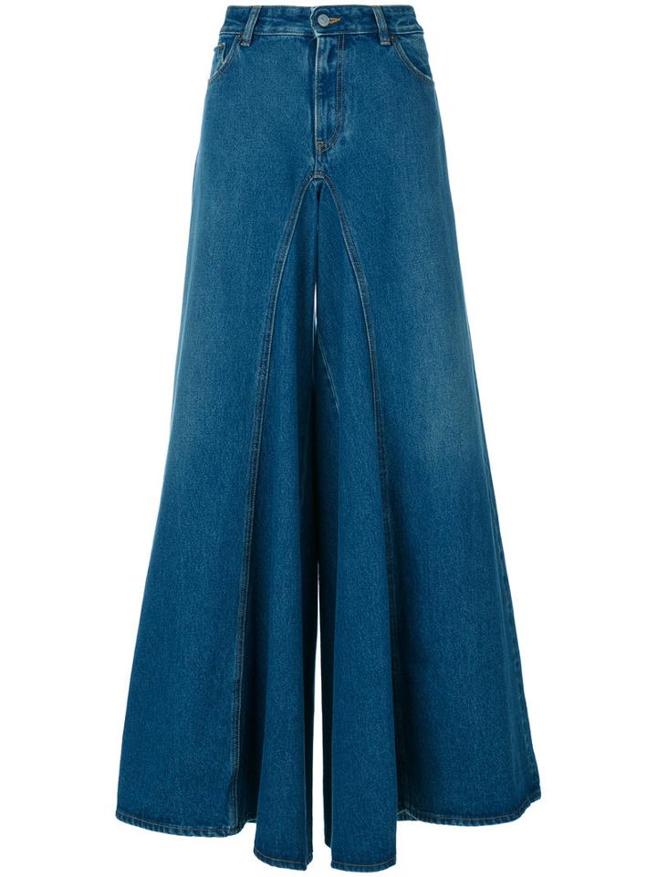 Mm6 Maison Margiela - Flared High Waist Jeans - Women - Cotton/polyester - 40, Blue, Cotton/polyester