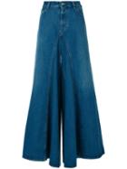 Mm6 Maison Margiela - Flared High Waist Jeans - Women - Cotton/polyester - 40, Blue, Cotton/polyester