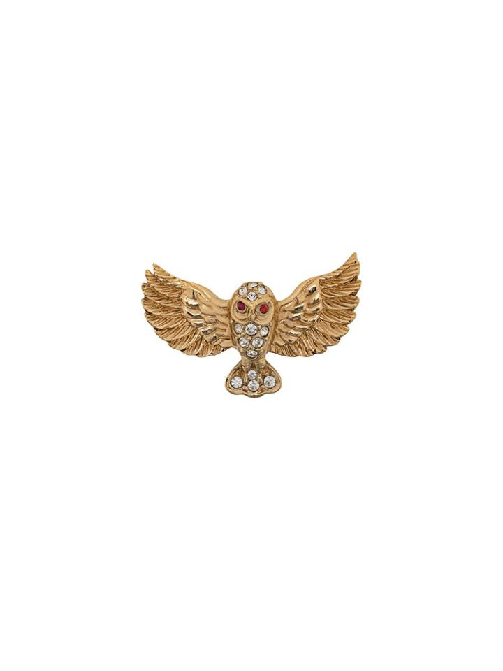 Susan Caplan Vintage 1960's Attwood & Sawyer Owl Brooch - Gold
