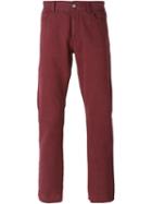 Canali Straight Leg Jeans, Men's, Size: 50, Red, Cotton/cashmere
