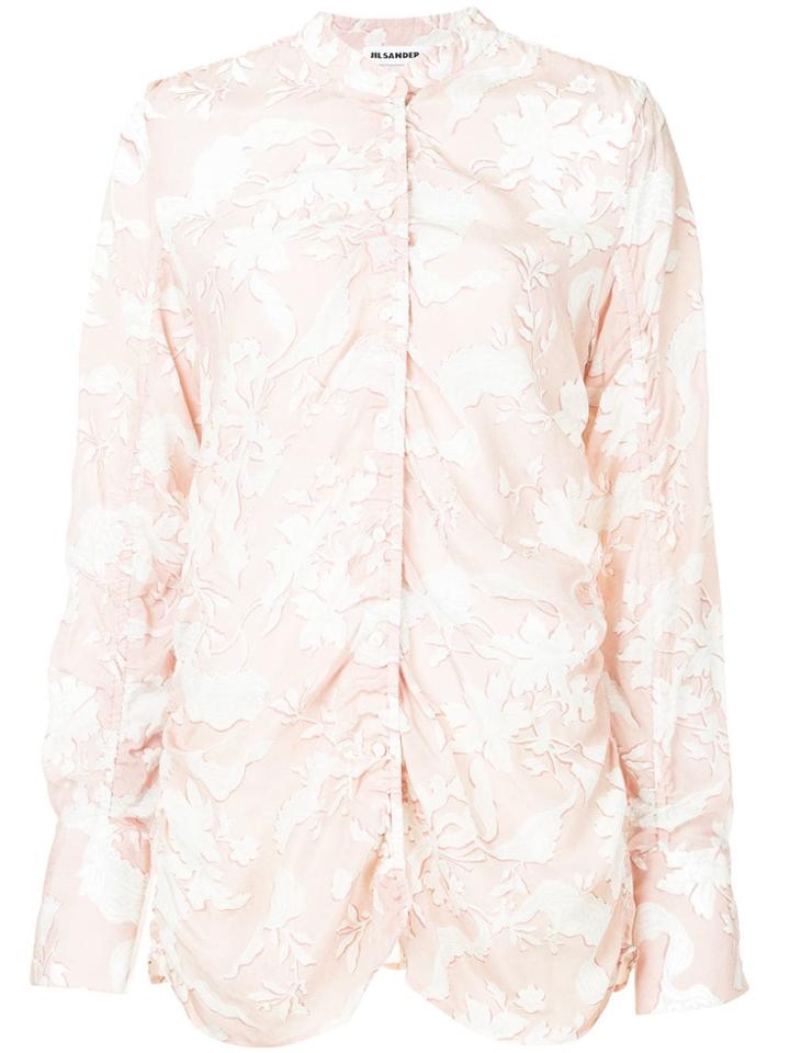 Jil Sander Ruched Floral Blouse - Pink