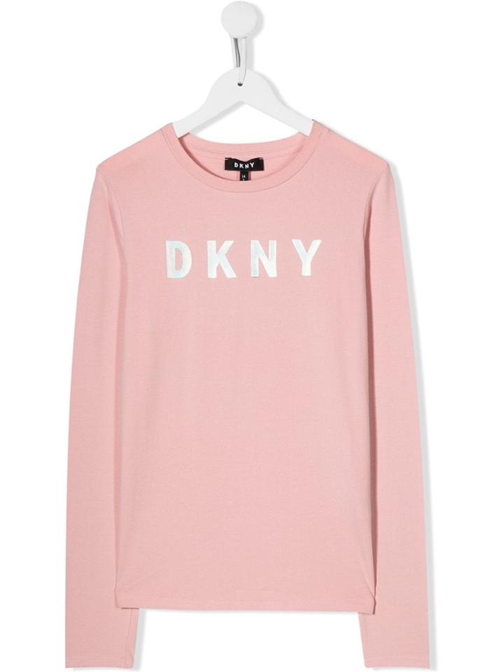 Dkny Kids Logo Print Top - Pink