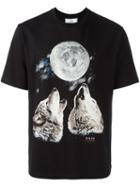 Ami Alexandre Mattiussi Wolf Print T-shirt, Men's, Size: Small, Black, Cotton