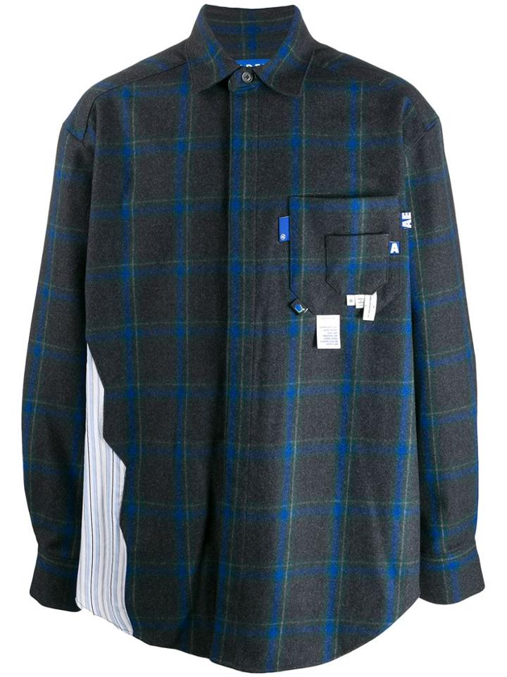 Ader Error Check Flannel Shirt - Grey