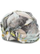 Emilio Pucci Frida Print Silk Lurex Turban - Grey