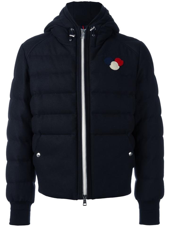 Moncler 'asperge' Padded Jacket, Men's, Size: 1, Blue, Feather Down/polyamide/polyester/wool