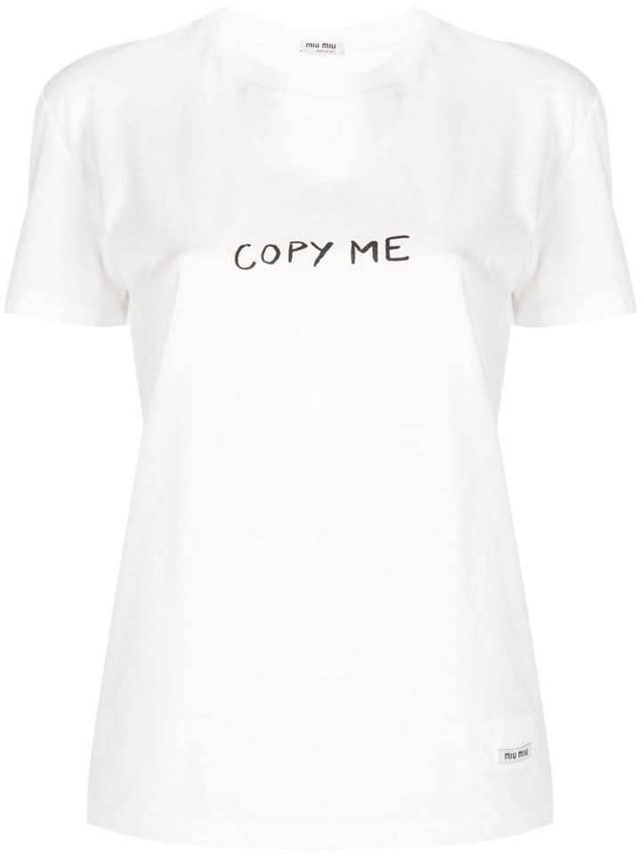 Miu Miu Copy Me Print T-shirt - White