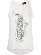 Liu Jo Rhinestone Zebra Top - White