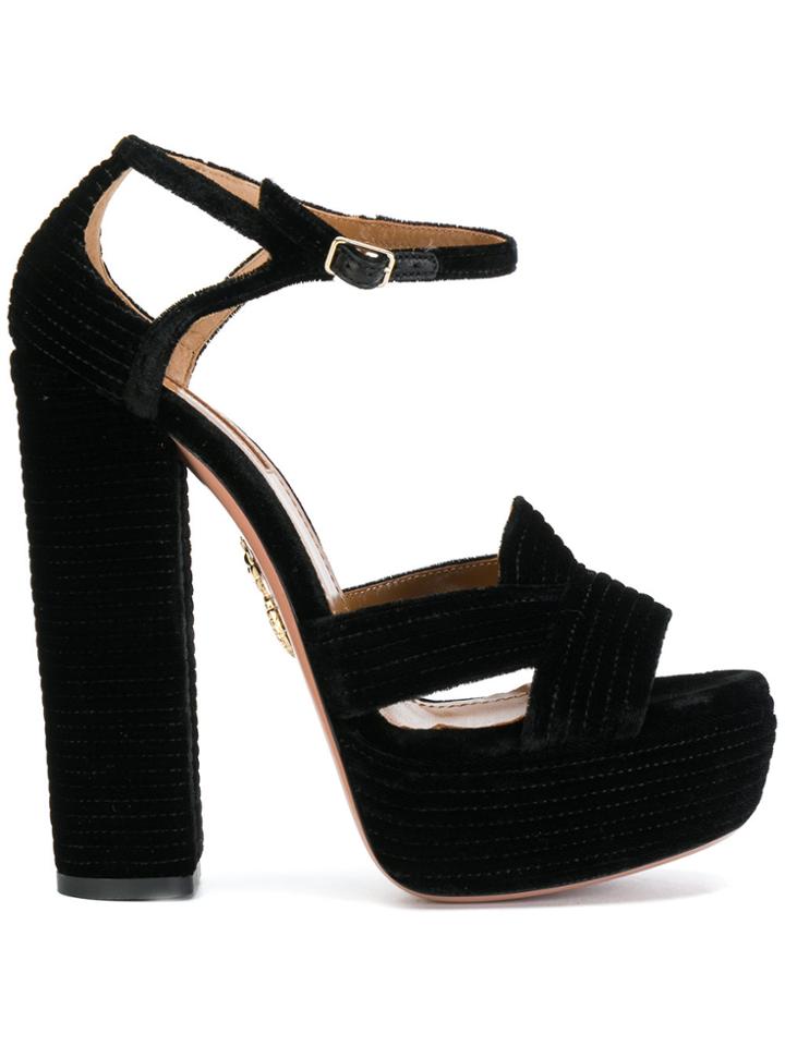 Aquazzura Ava Platform Sandals - Black