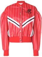 Msgm Striped Sports Jacket - Red