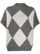 Fabiana Filippi Short-sleeved Cashmere Jumper - Grey