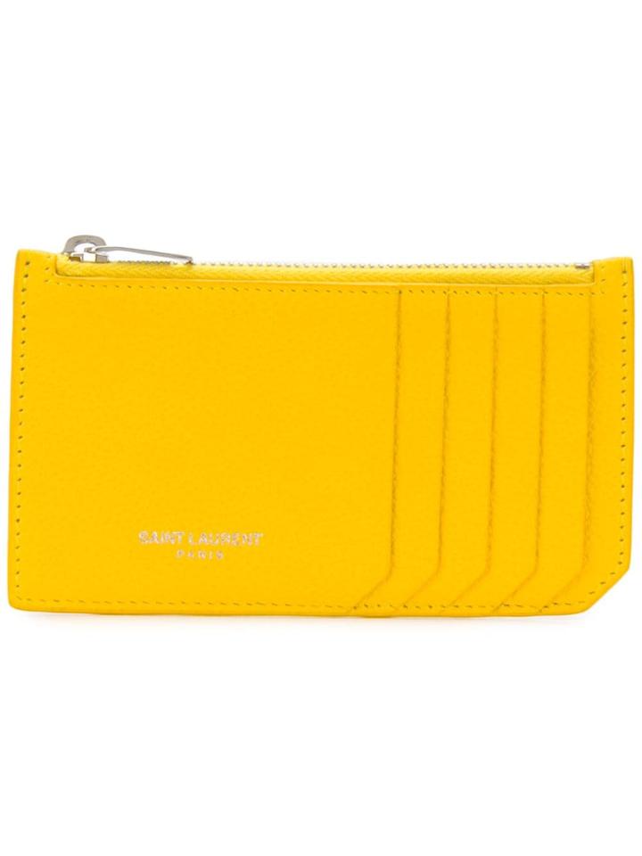 Saint Laurent Fragment Zipped Card Case - Yellow