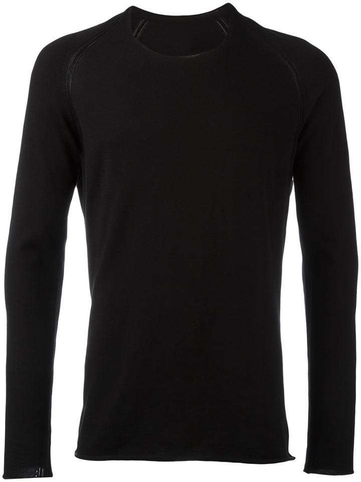 Label Under Construction Crew Neck Jumper, Men's, Size: 48, Black, Cotton