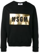 Msgm - Logo Print Sweatshirt - Men - Cotton - M, Black, Cotton