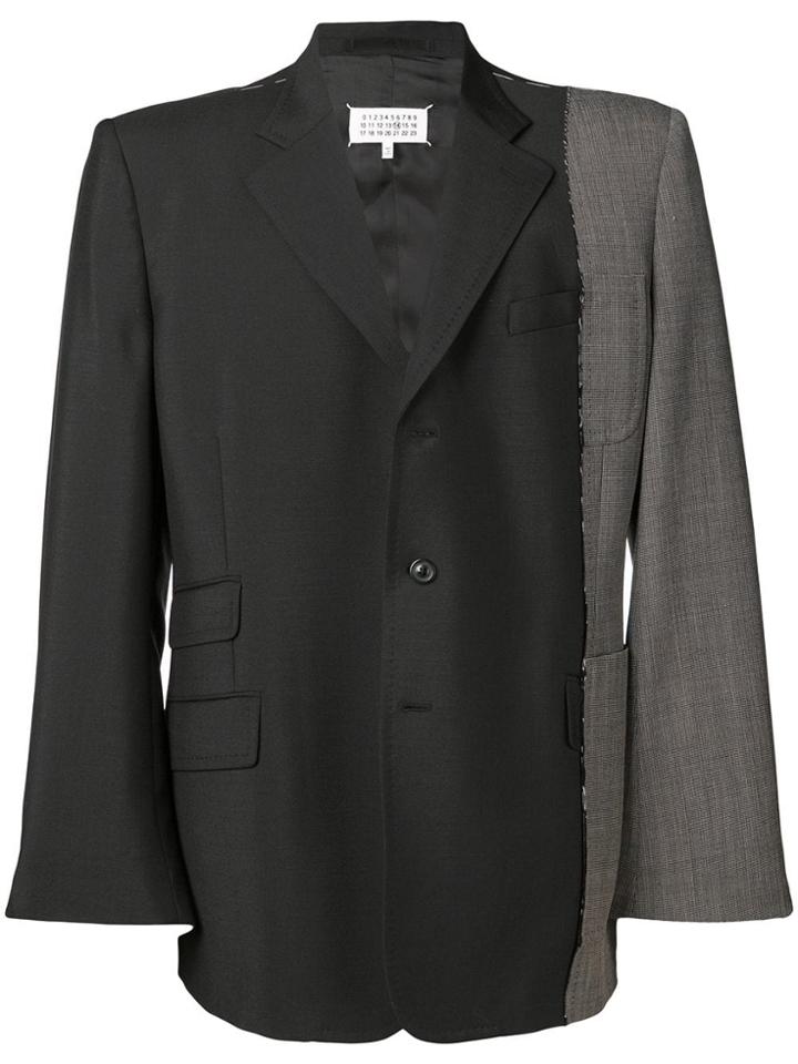 Maison Margiela Contrast Fabric Blazer - Black