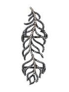 Rosa De La Cruz Long Diamond Feather Ring - Black