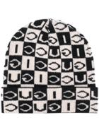Gucci Logo Knit Checkerboard Beanie - Black