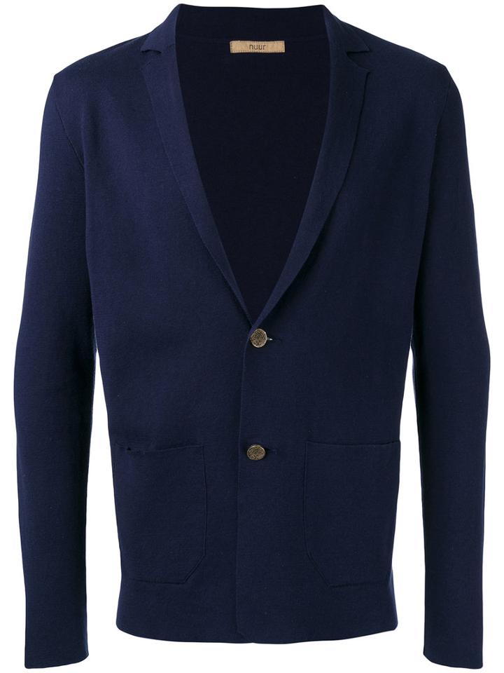 Nuur Plain Cardigan, Men's, Size: 48, Blue, Cotton/linen/flax