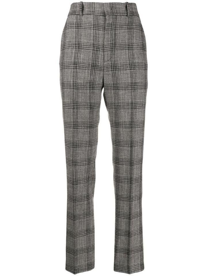Isabel Marant Check Straight-leg Trousers - Black