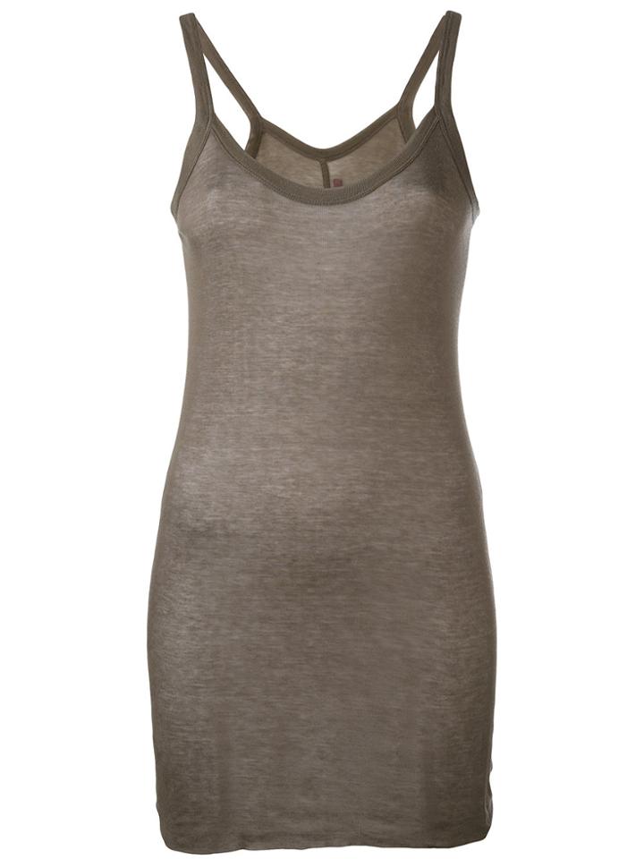 Rick Owens Lilies Long Sheer Tank - Grey